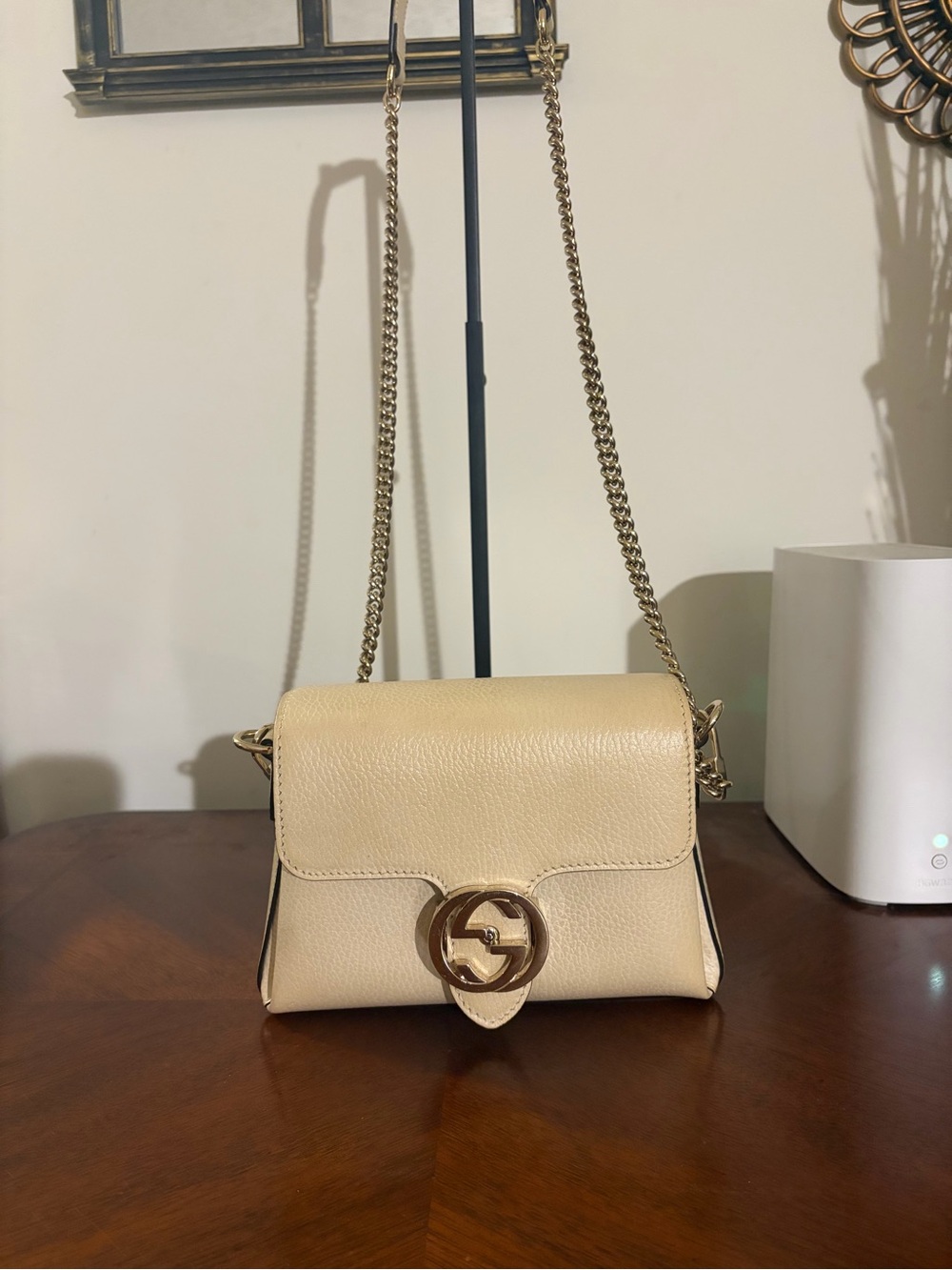 Authentic Gucci Interlocking G Mini Chain Shoulder Bag 607720